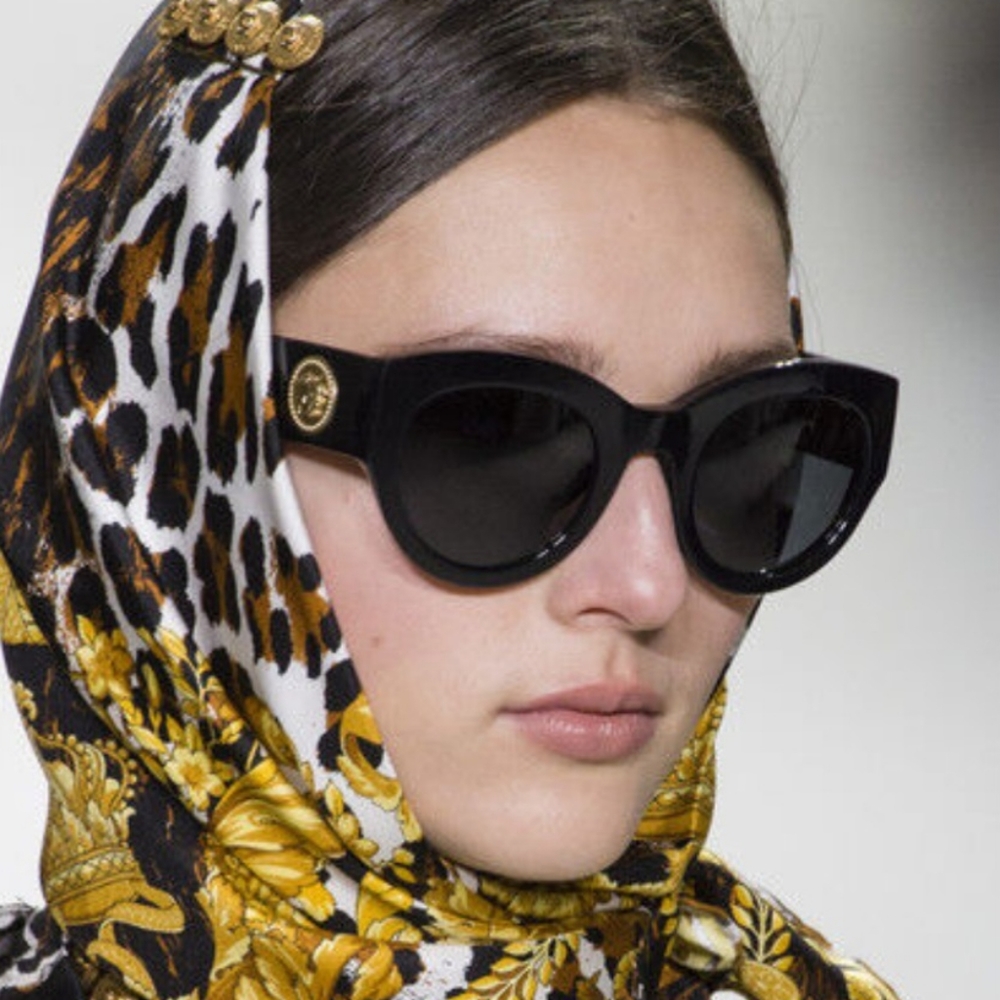VERSACE TRIBUTE COLLECTION Black & Gold Sunglasses With Case